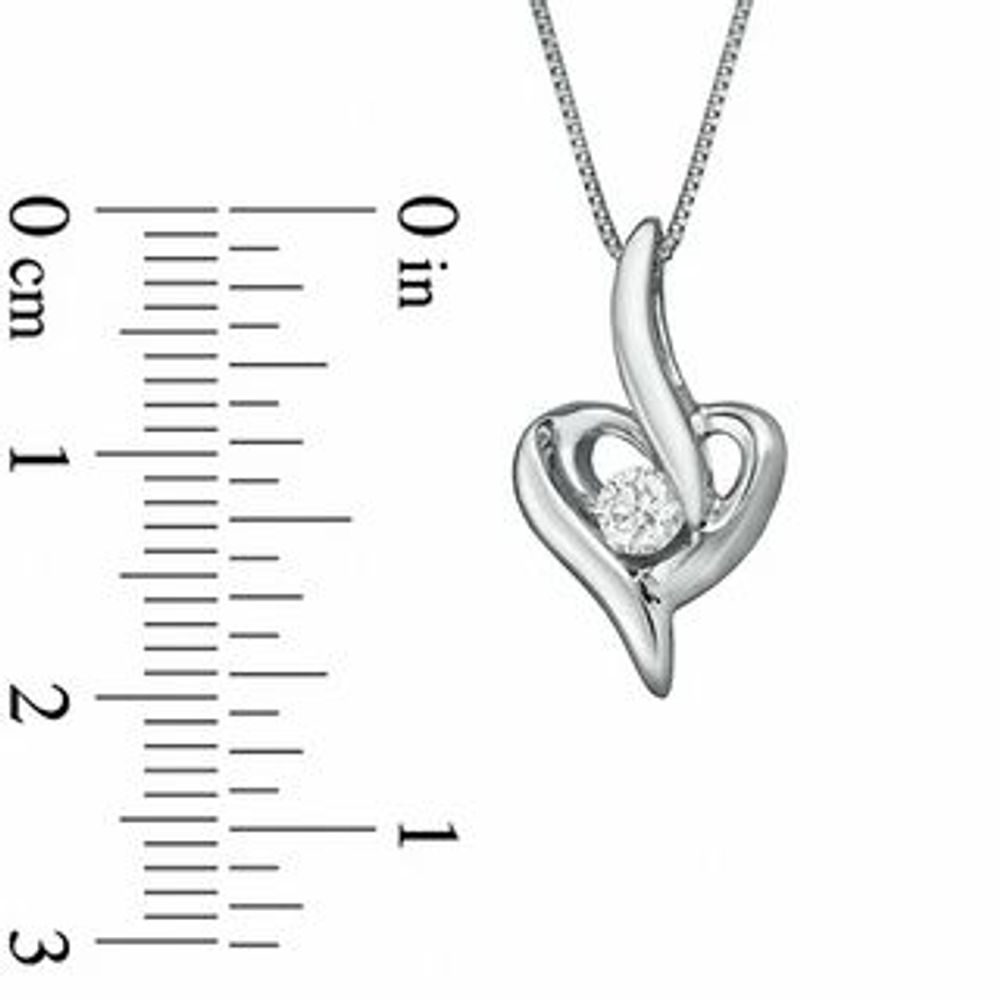 Sirena™ 0.12 CT. T.W. Diamond Heart Pendant in 10K White Gold|Peoples Jewellers