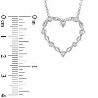 Diamond Accent Station Heart Pendant in Sterling Silver|Peoples Jewellers