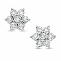 0.07 CT. T.W. Diamond Flower Stud Earrings in Sterling Silver|Peoples Jewellers