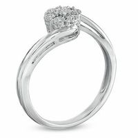 Diamond Accent Cluster Bypass Ring in Sterling Silver|Peoples Jewellers