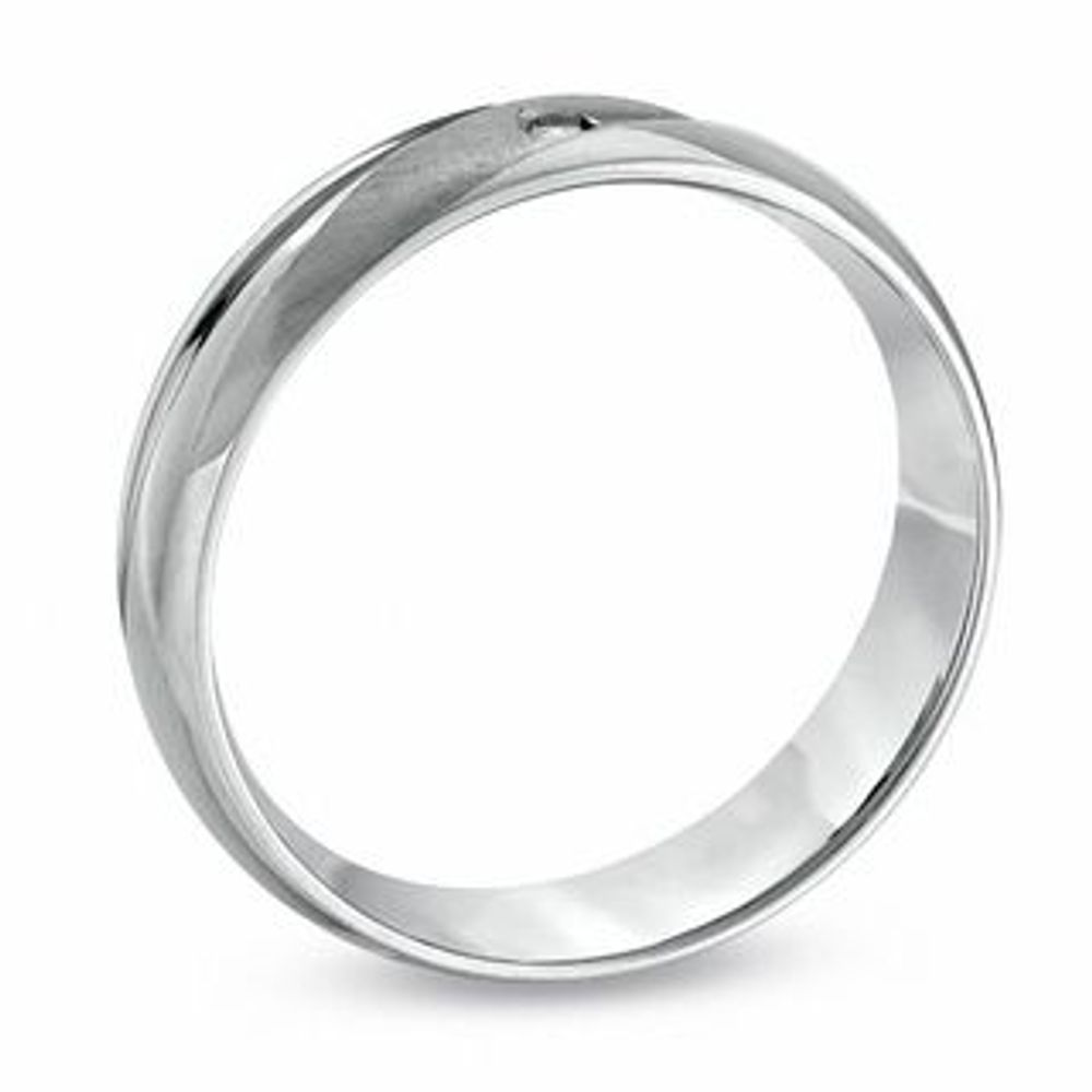 Ladies' 5.0mm Diamond Accent Wedding Band in 10K White Gold|Peoples Jewellers