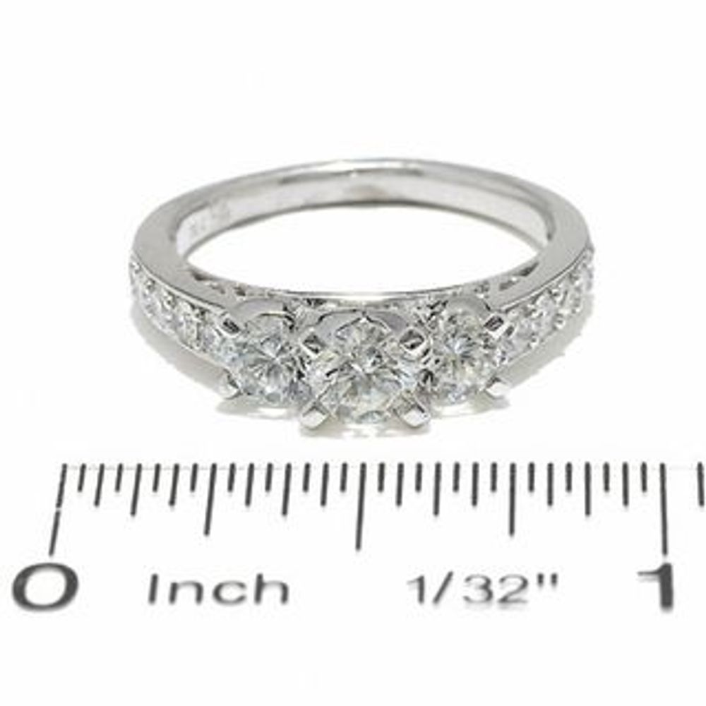 Peoples Jewellers 0.25 CT. T.W. Diamond Cushion Frame Miracle Past Present  Future® Vintage-Style Engagement Ring in 10K White Gold|Peoples Jewellers |  Kingsway Mall