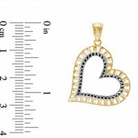 10K Two-Tone Gold Diamond-Cut Heart Charm|Peoples Jewellers