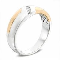 Men's 0.11 CT. T.W. Diamond Wedding Band in 10K Two-Tone Gold|Peoples Jewellers