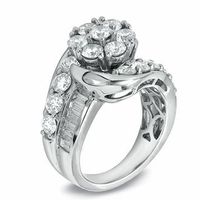 3.00 CT. T.W. Diamond Flower Cluster Engagement Ring in 14K White Gold|Peoples Jewellers