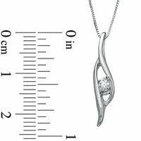 Sirena™ Diamond Accent Bypass Pendant in 14K White Gold|Peoples Jewellers