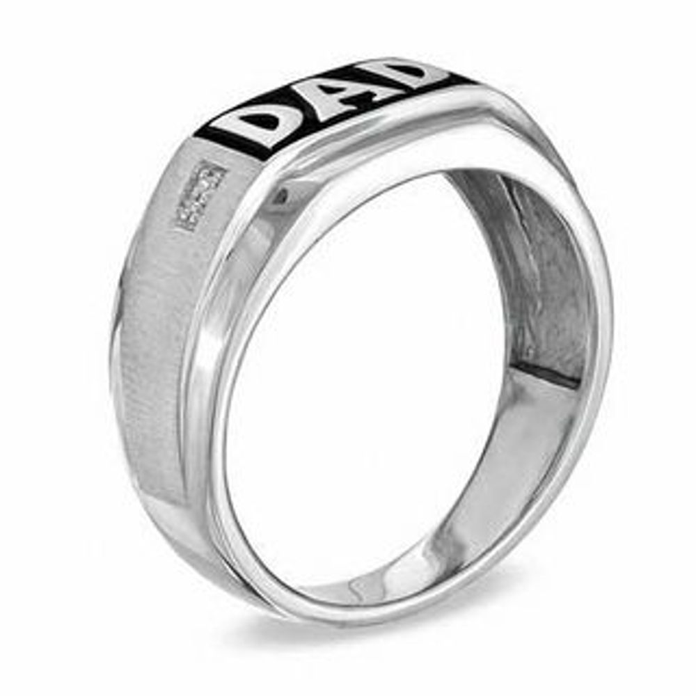 Men's Diamond Accent "DAD" Ring in 10K White Gold|Peoples Jewellers