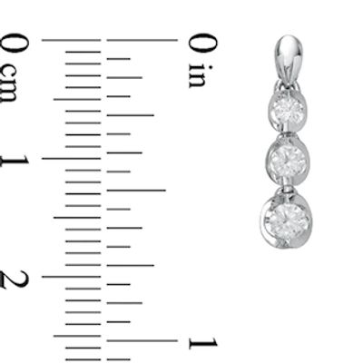 0.50 CT. T.W. Canadian Certified Diamond Three Stone Drop Earrings in 14K White Gold|Peoples Jewellers