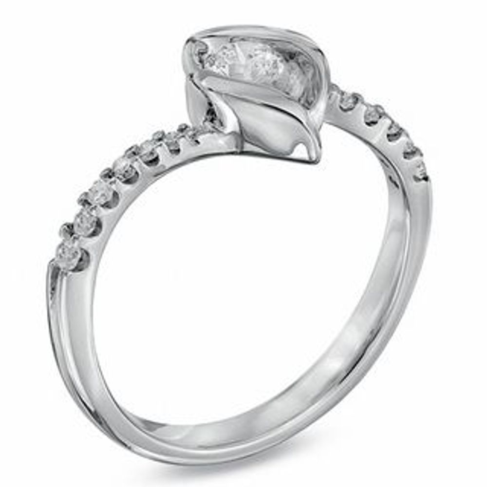 Sirena™ 0.33 CT. T.W. Diamond Swirl Engagement Ring in 14K White Gold|Peoples Jewellers