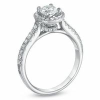 For Eternity 1.00 CT. T.W. Diamond Frame Engagement Ring in 14K White Gold|Peoples Jewellers