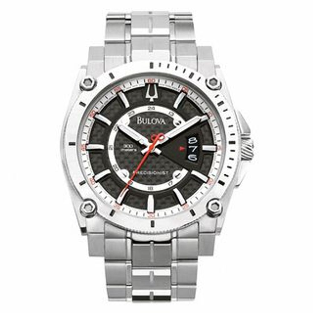 Men's Bulova Champlain Collection Precisionist Watch with Black Carbon Fibre Dial (Model: 96B133)|Peoples Jewellers