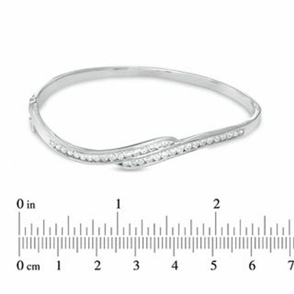 Lab-Created Sapphire Bangle in Sterling Silver|Peoples Jewellers