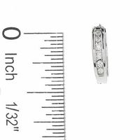 0.10 CT. T.W. Diamond Huggie Hoop Earrings in 10K White Gold|Peoples Jewellers