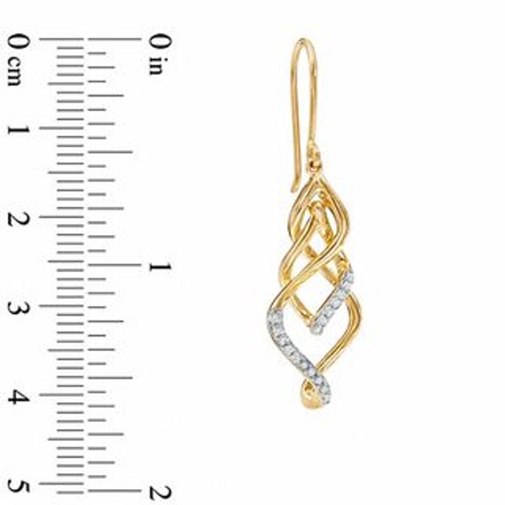 0.20 CT. T.W. Diamond Twisted Vine Earrings in 10K Gold|Peoples Jewellers