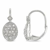 0.13 CT. T.W. Diamond Filigree Drop Earrings in Sterling Silver|Peoples Jewellers