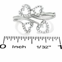 0.16 CT. T.W. Diamond Double-Heart Bypass Ring in 10K White Gold|Peoples Jewellers