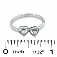 0.10 CT. T.W. Diamond Double Heart Promise Ring in 10K White Gold|Peoples Jewellers