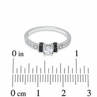 0.25 CT. T.W. Black and White Diamond Station Engagement Ring in 10K White Gold|Peoples Jewellers