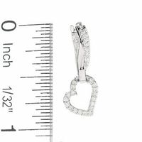 0.25 CT. T.W. Diamond Heart Dangle Earrings in 10K White Gold|Peoples Jewellers