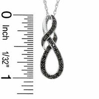 Black Diamond Accent Swirled Knot Pendant in Sterling Silver|Peoples Jewellers