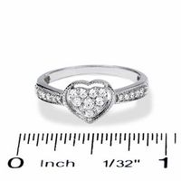 0.25 CT. T.W. Heart-Shaped Diamond Frame Promise Ring in 10K White Gold|Peoples Jewellers