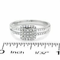 0.25 CT. T.W. Diamond Split Shank Ring in 10K White Gold|Peoples Jewellers