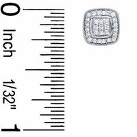 0.20 CT. T.W. Diamond Frame Cluster Earrings in Sterling Silver|Peoples Jewellers