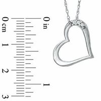 Diamond Accent Tilted Heart Pendant in Sterling Silver|Peoples Jewellers