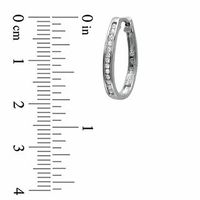 0.18 CT. T.W. Diamond Hoop Earrings in Sterling Silver|Peoples Jewellers