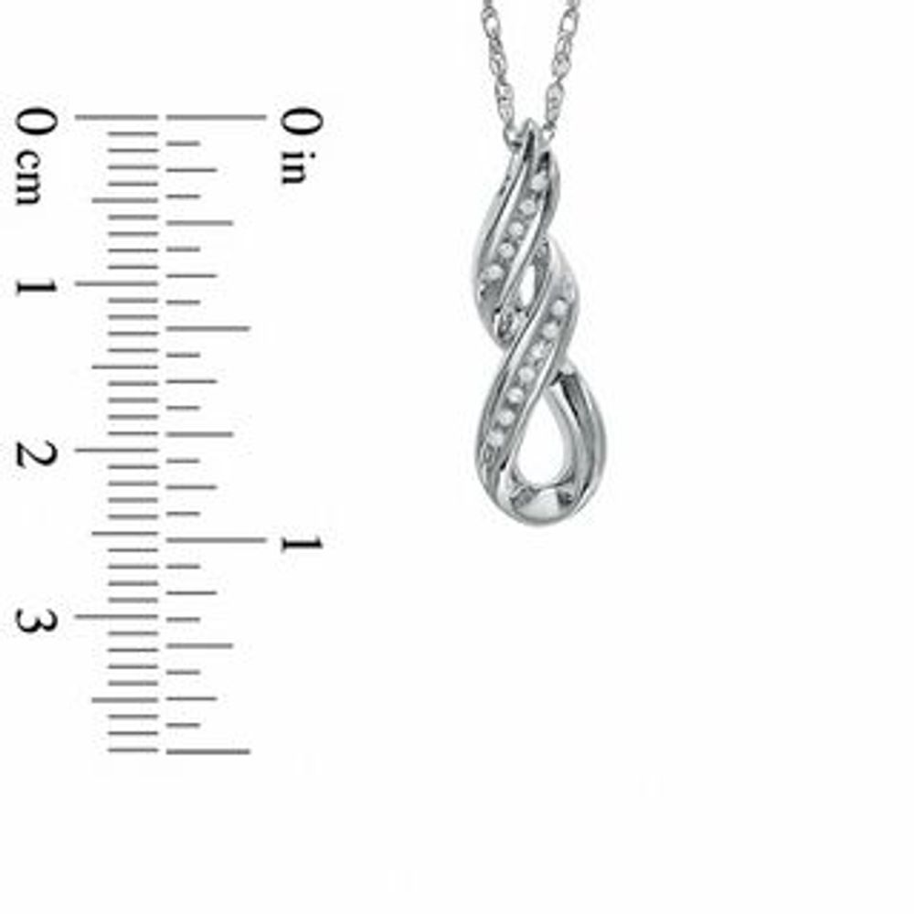 Diamond Accent Swirl Loop Pendant in Sterling Silver|Peoples Jewellers