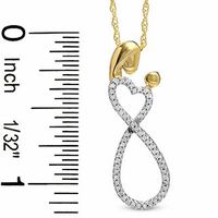 0.16 CT. T.W. Diamond Mother Infinite Love Pendant in Sterling Silver and 18K Gold Plate|Peoples Jewellers