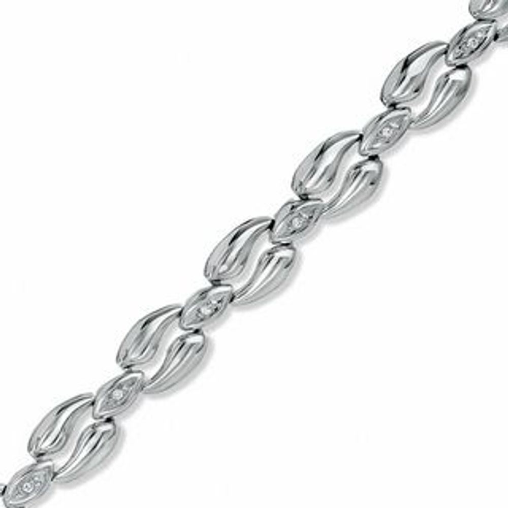 Diamond Accent Fashion Bracelet in Sterling Silver|Peoples Jewellers