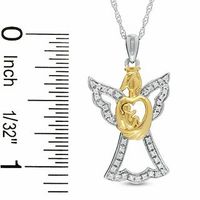 0.16 CT. T.W. Diamond Angel Motherly Love Pendant in Sterling Silver and 18K Gold Plate|Peoples Jewellers