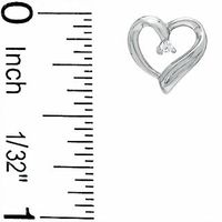 Diamond Accent Heart Stud Earrings in Sterling Silver|Peoples Jewellers