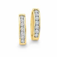CT. T.W. Diamond Hoop Earrings in 10K Gold|Peoples Jewellers