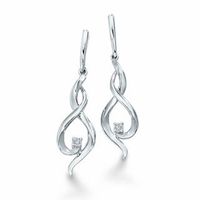 0.06 CT. T.W. Diamond Solitaire Flame Drop Earrings in 10K White Gold|Peoples Jewellers