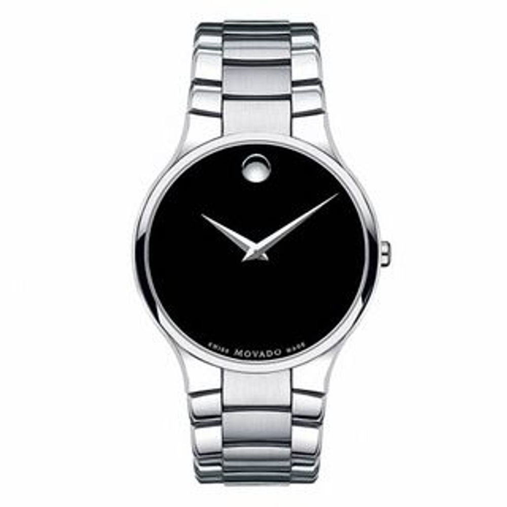 Men's Movado Serio Watch with Round Black Dial (Model: 0606382)|Peoples Jewellers