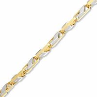 Men's Link Bracelet in 10K Two-Tone Gold - 8.50"|Peoples Jewellers