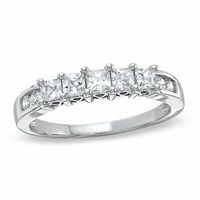 0.75 CT. T.W. Princess-Cut Diamond Nine Stone Band in 10K White Gold|Peoples Jewellers