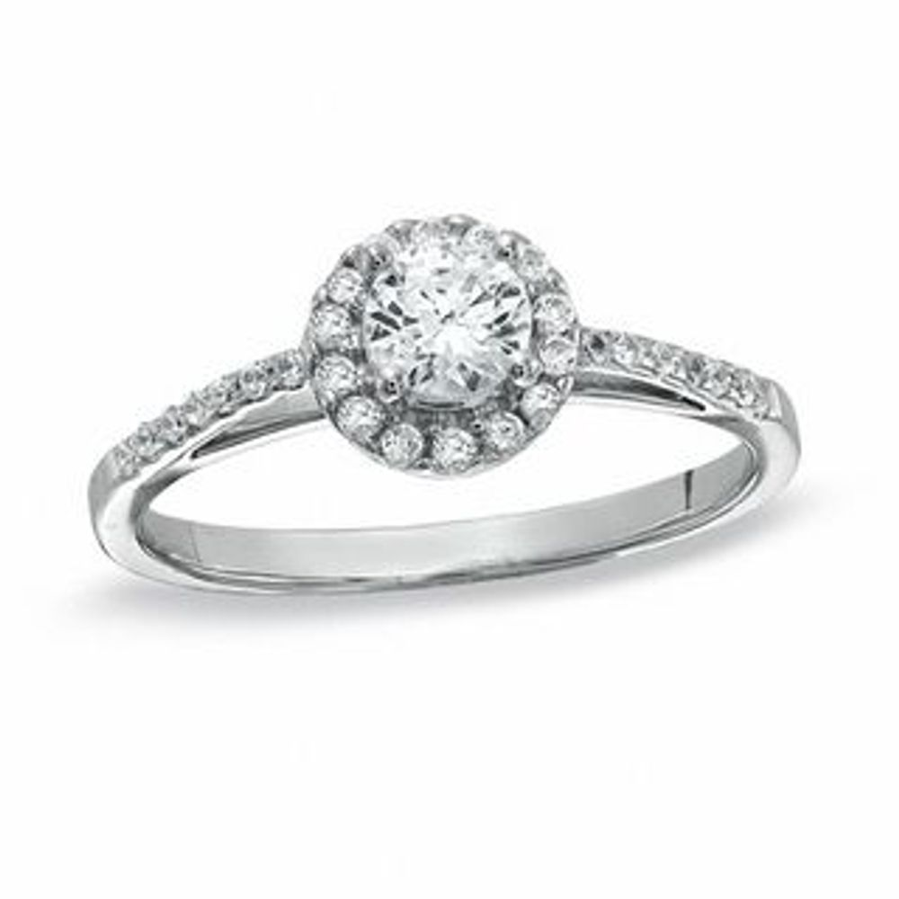 0.50 CT. T.W. Diamond Framed Engagement Ring in 14K White Gold|Peoples Jewellers