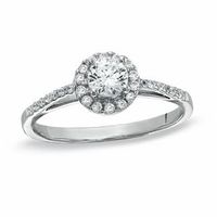 0.50 CT. T.W. Diamond Framed Engagement Ring in 14K White Gold|Peoples Jewellers