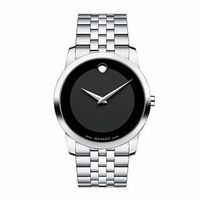 Men's Movado Stainless Steel Watch with Black Museum Dial (Model: 0606504)|Peoples Jewellers