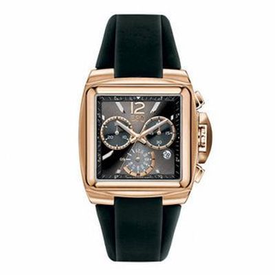 Men's ESQ Movado Brace Rose-Tone Strap Watch with Square Black Dial (Model: 07301369)|Peoples Jewellers