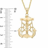 Men's Diamond-Cut Mariner's Cross Charm in 10K Two-Tone Gold|Peoples Jewellers