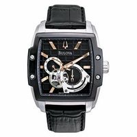 Men's Bulova BVA-Series 145 Watch with Tonneau Black Grid Dial (Model: 98A118)|Peoples Jewellers