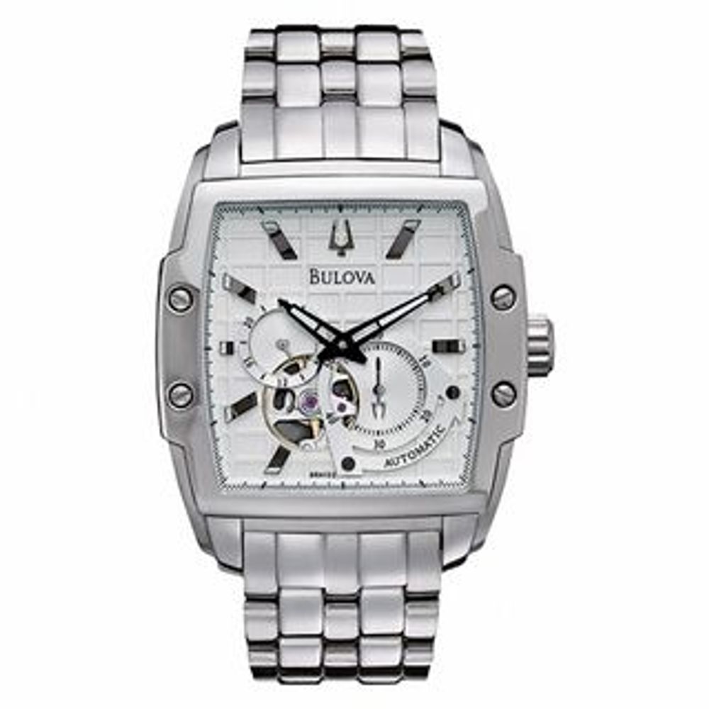 Men's Bulova BVA-Series 145 Chronograph Watch with Tonneau White Grid Dial (Model: 96A122)|Peoples Jewellers