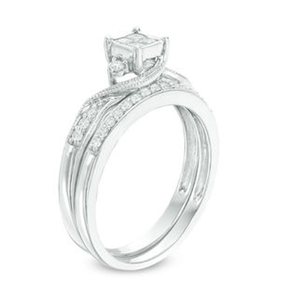 0.33 CT. T.W. Quad Diamond Bridal Set in 10K White Gold|Peoples Jewellers