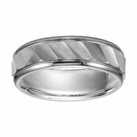 Triton Men's 7.0mm Comfort Fit Waves Tungsten Carbide Wedding Band - Size 10|Peoples Jewellers