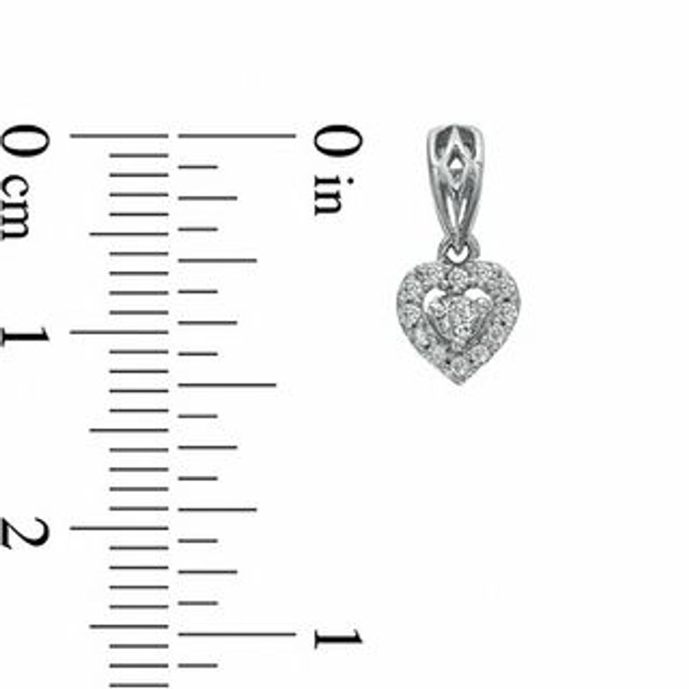 0.20 CT. T.W. Diamond Heart Frame Earrings in 10K White Gold|Peoples Jewellers