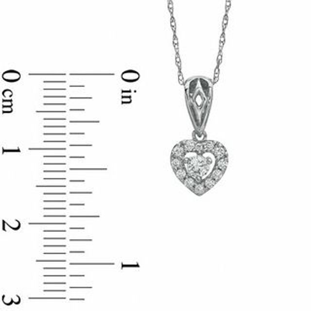 0.20 CT. T.W. Diamond Heart Frame Pendant in 10K White Gold|Peoples Jewellers